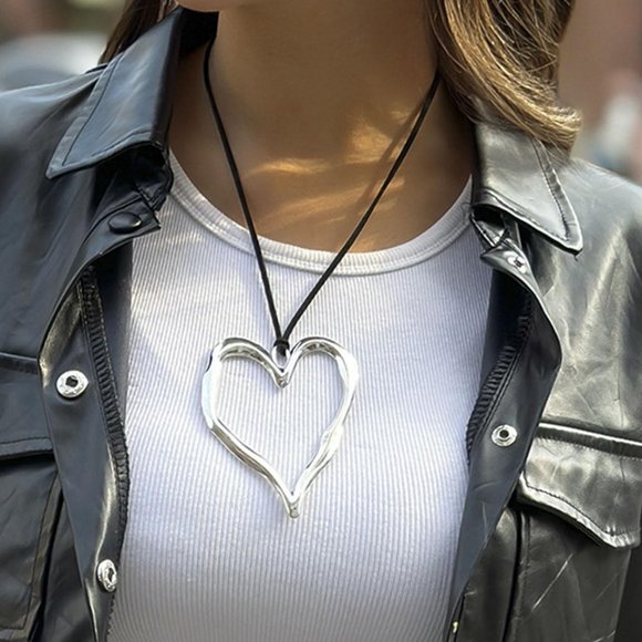 Zara Jewelry - New! Zara Silver Oversized Heart Necklace
